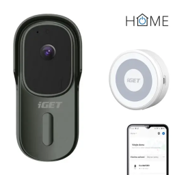 iGET - HOME Doorbell DS1 Anthracite + CHS1 White - WiFi battery-powered video doorbell, set with speaker, CZ