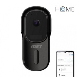 iGET - DS1 Black - HOME Doorbell WiFi battery-powered video doorbell, FullHD, two-way audio, CZ application
