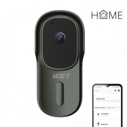 iGET - DS1 Anthracite - HOME Doorbell WiFi bateriový videozvonek, FullHD, obousměrný zvuk