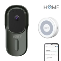 iGET - HOME Doorbell DS1 Anthracite + CHS1 White - WiFi bateriový videozvonek, set s reproduktorem, CZ