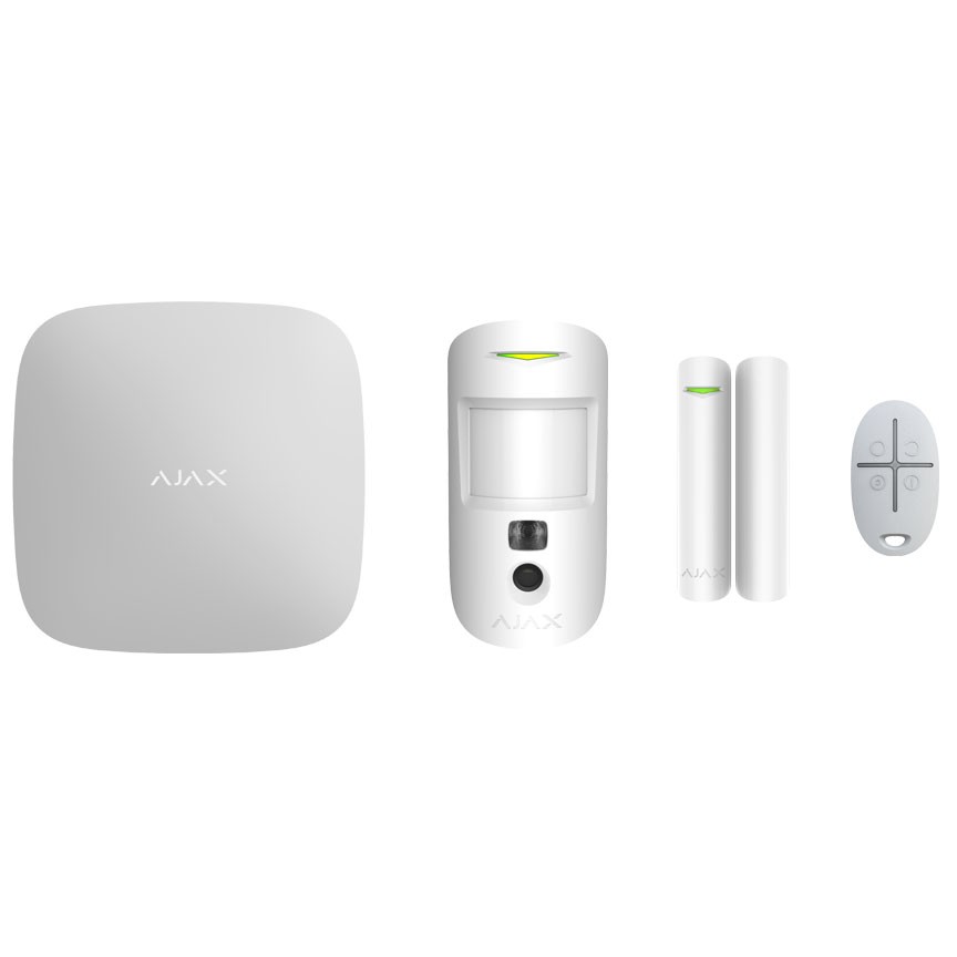 Ajax StarterKit Cam Plus White – Základné nastavenie bezpečnostného systému s vizuálnym overením alarmov a podporou LTE