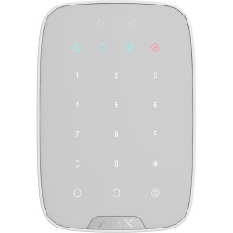 Ajax KeyPad Plus White - Bezdrátová dotyková klávesnice podporující šifrované bezkontaktní karty a klíčenky