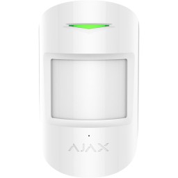 Ajax CombiProtect White - Kombinovaný IR detektor pohybu a detektor rozbití skla s mikrofonem