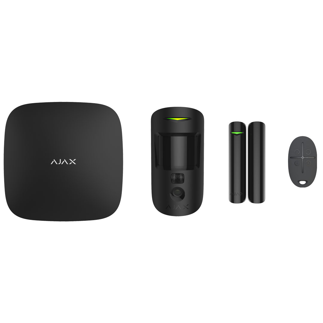 Ajax StarterKit Cam Plus Black – Základné nastavenie bezpečnostného systému s vizuálnym overením alarmov a podporou LTE