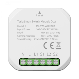 Tesla - TSL-SWI-WBREAK2 - Smart Switch Module Dual - Inteligentný spínací modul dvojitý