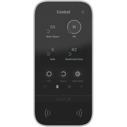 Ajax KeyPad TouchScreen Bílá - Bezdrátová klávesnice s dotykovou obrazovkou pro ovládání systému Ajax