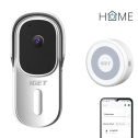 iGET - HOME Doorbell DS1 White + CHS1 White - WiFi bateriový videozvonek, set s reproduktorem, CZ app